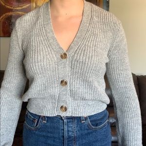 Grey button up sweater